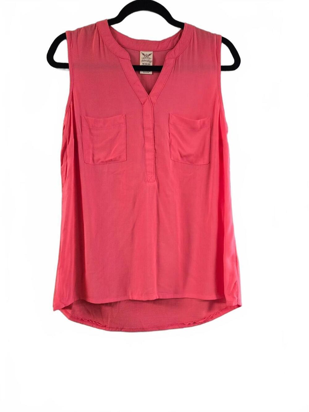 Faded Glory Women's Sleeveless Y-Neck Top Medium 8-10 Desert Peach